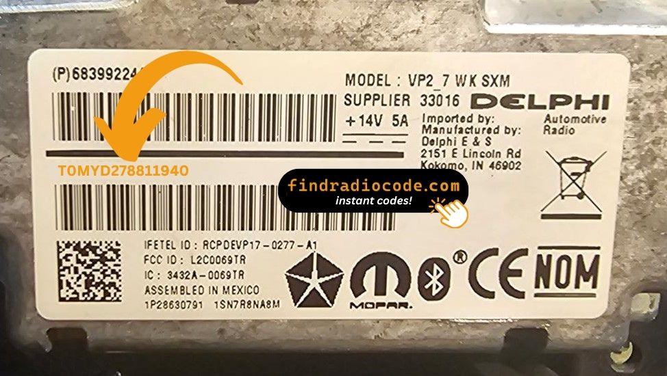 Chrysler Uconnect 5 UGA - VP2_5 JL ECE
 anti theft unlock using serial number